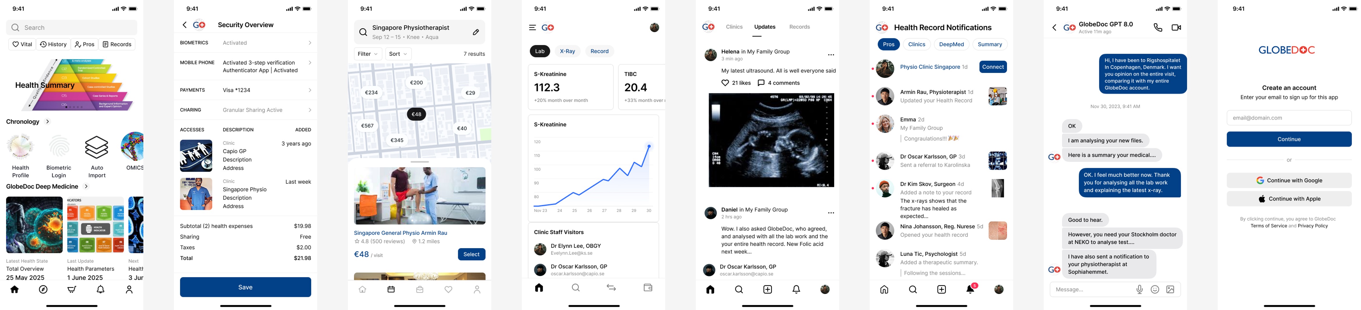 GlobeDoc app screens